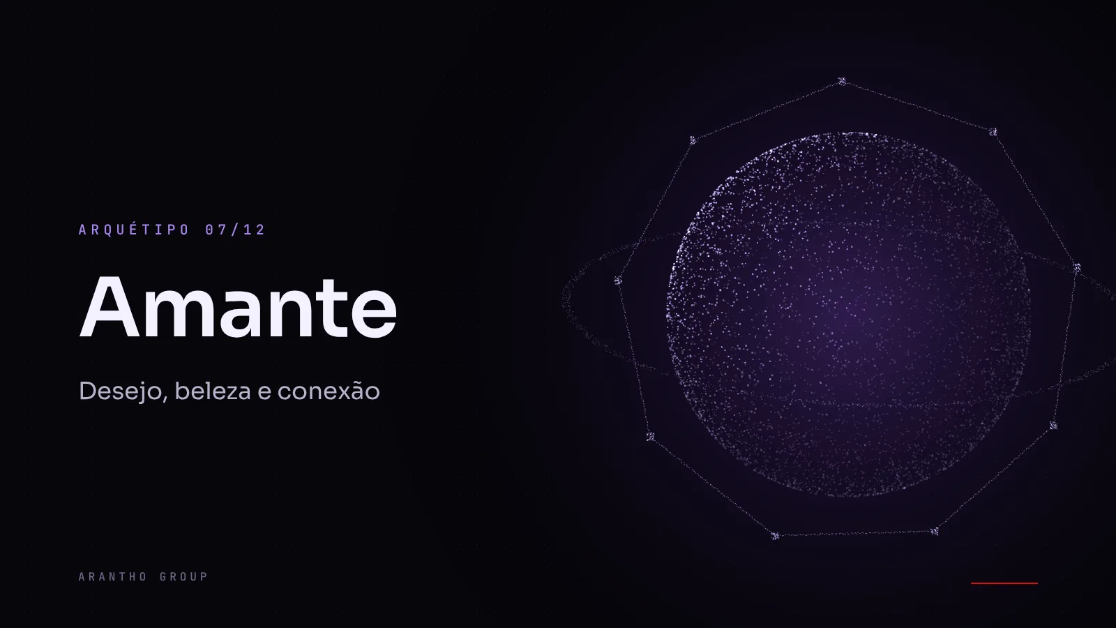 Composição gráfica abstrata com curvas suaves em tons de vinho, rosé e dourado e o nome arquétipo Amante em destaque