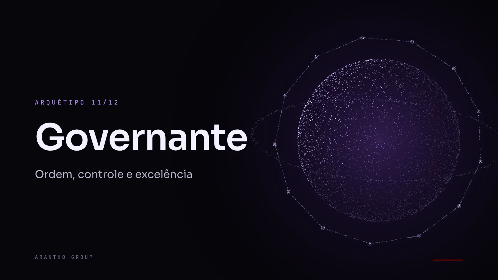 Capa abstrata com linhas verticais simétricas e blocos sólidos em tons de roxo e o nome Arquétipo Governante em destaque