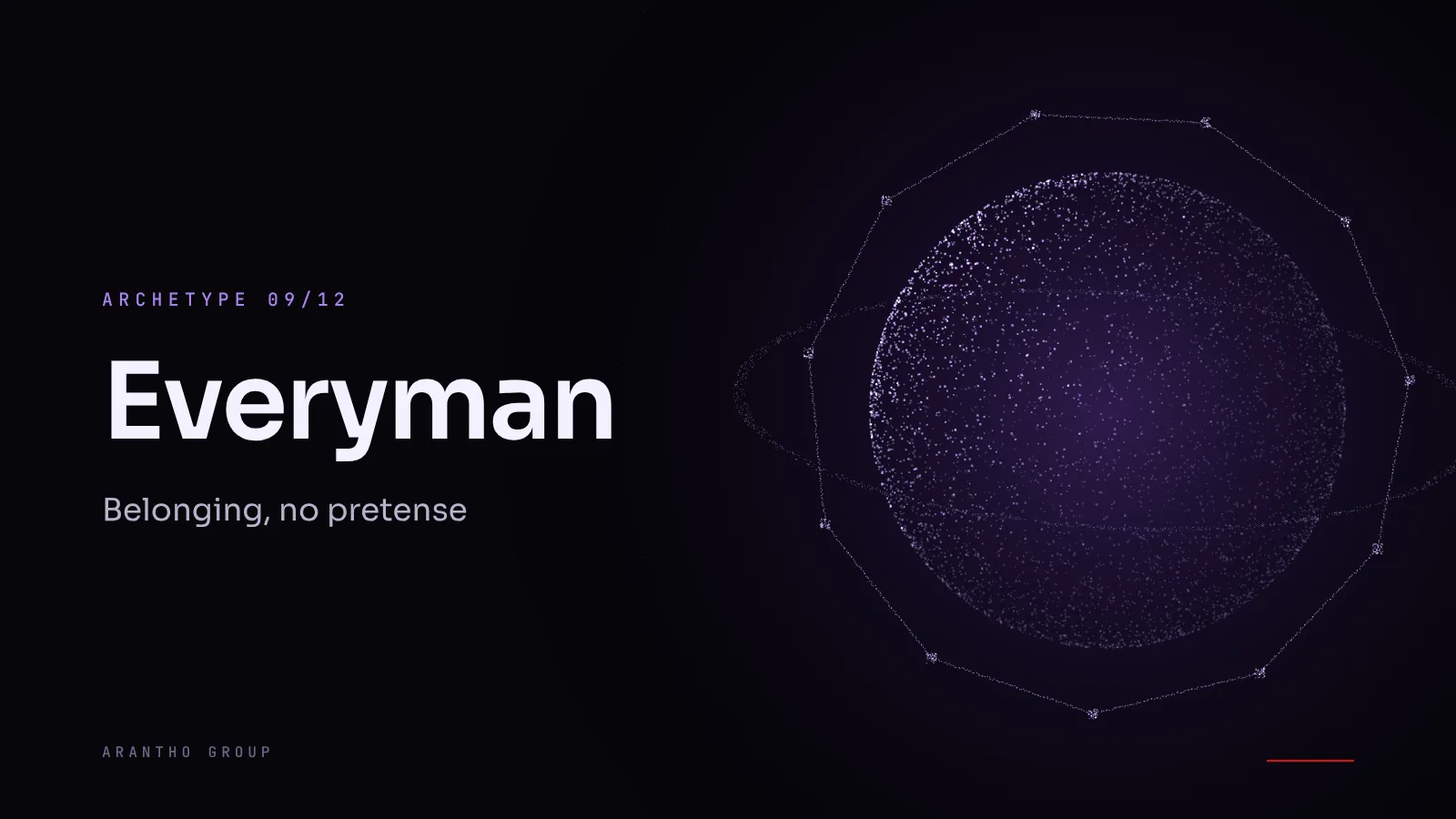 Abstract cover with overlapping geometric shapes in shades of purple, featuring the name of the Everyman archetype