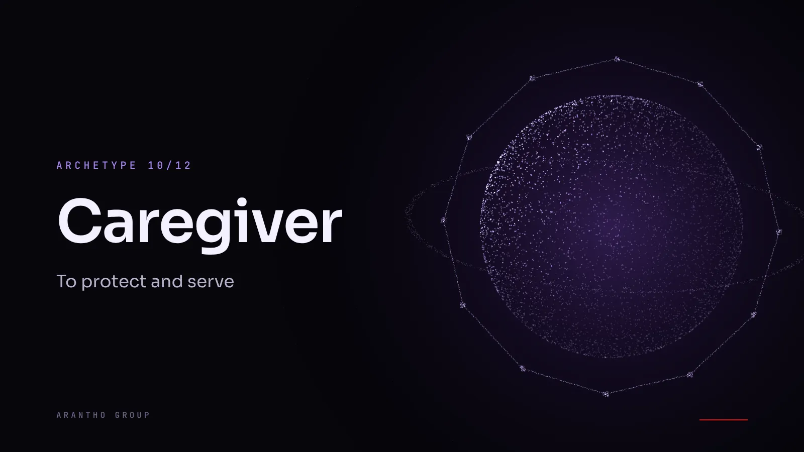 Abstract cover with rounded shapes wrapping around each other in shades of purple, featuring the name of the Caregiver archetype