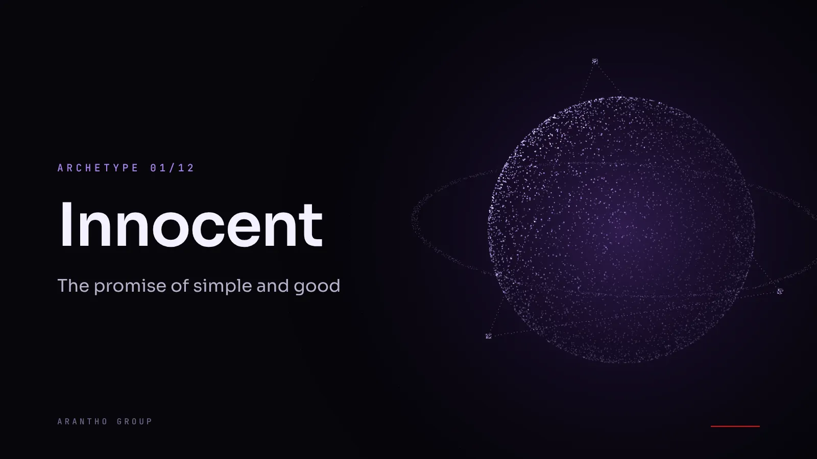 Abstract artwork in light tones with soft, rounded shapes and the title Innocent archetype