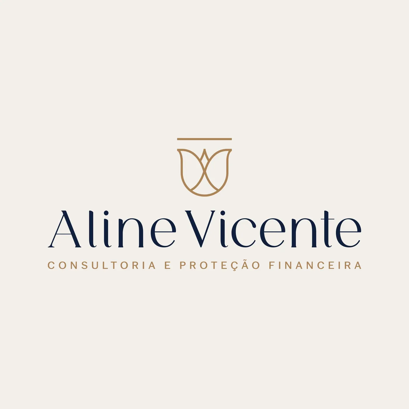 Aline Vicente vertical logo on a light background