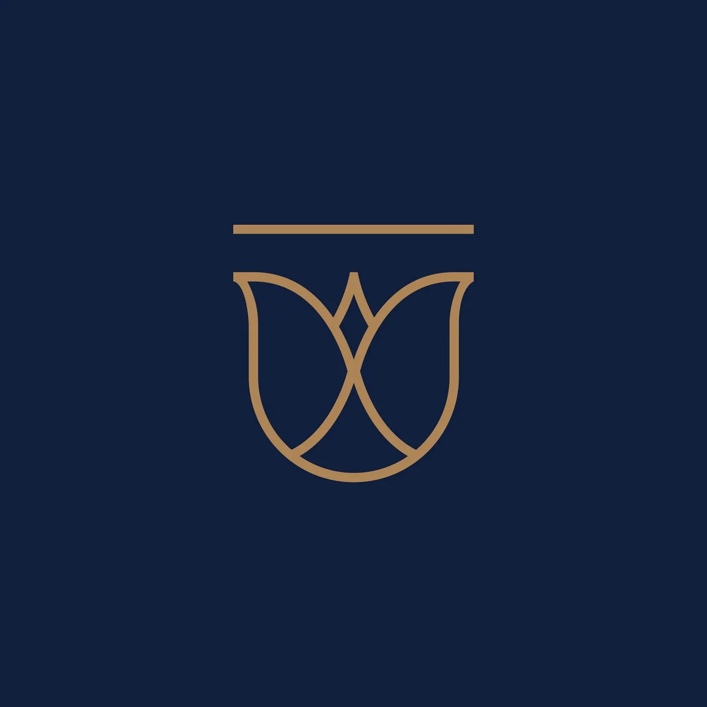 Aline Vicente symbol: a rose with the initials A and V inside a shield
