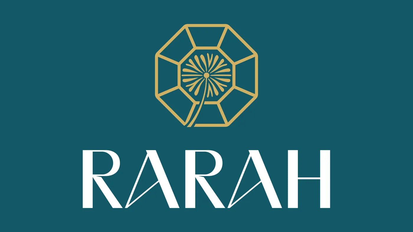 Grupo Rarah vertical logo on petrol blue