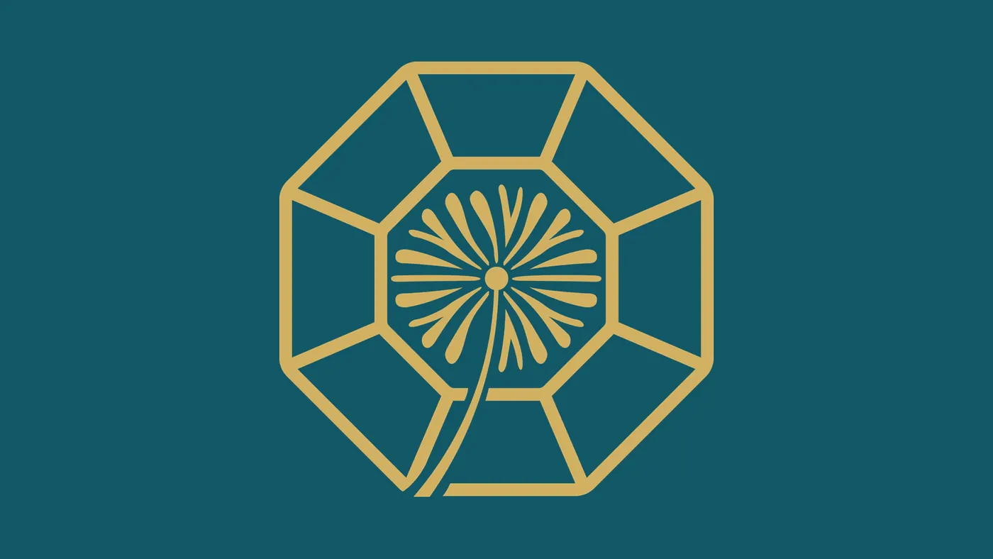 Grupo Rarah gold icon: diamond and dandelion