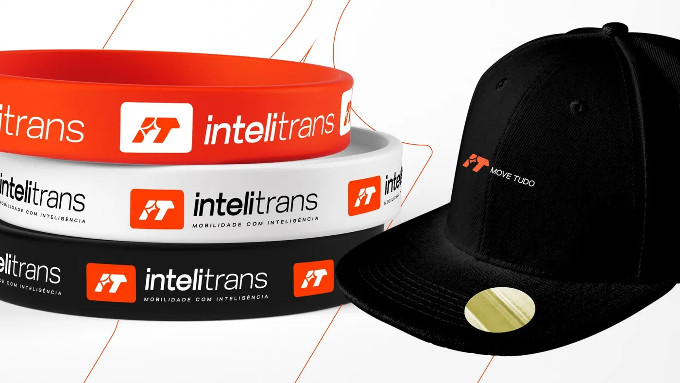 Wristbands and a cap with the Intelitrans brand