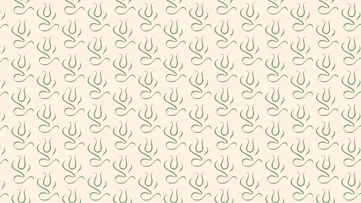 Graphic pattern with the logo mark on a cream background