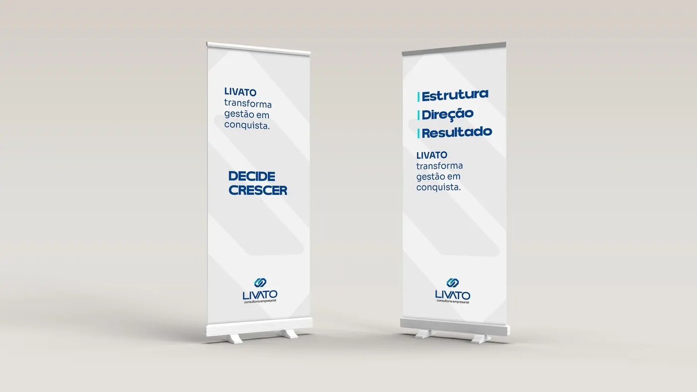 Two Livato Consultoria roll-up banners