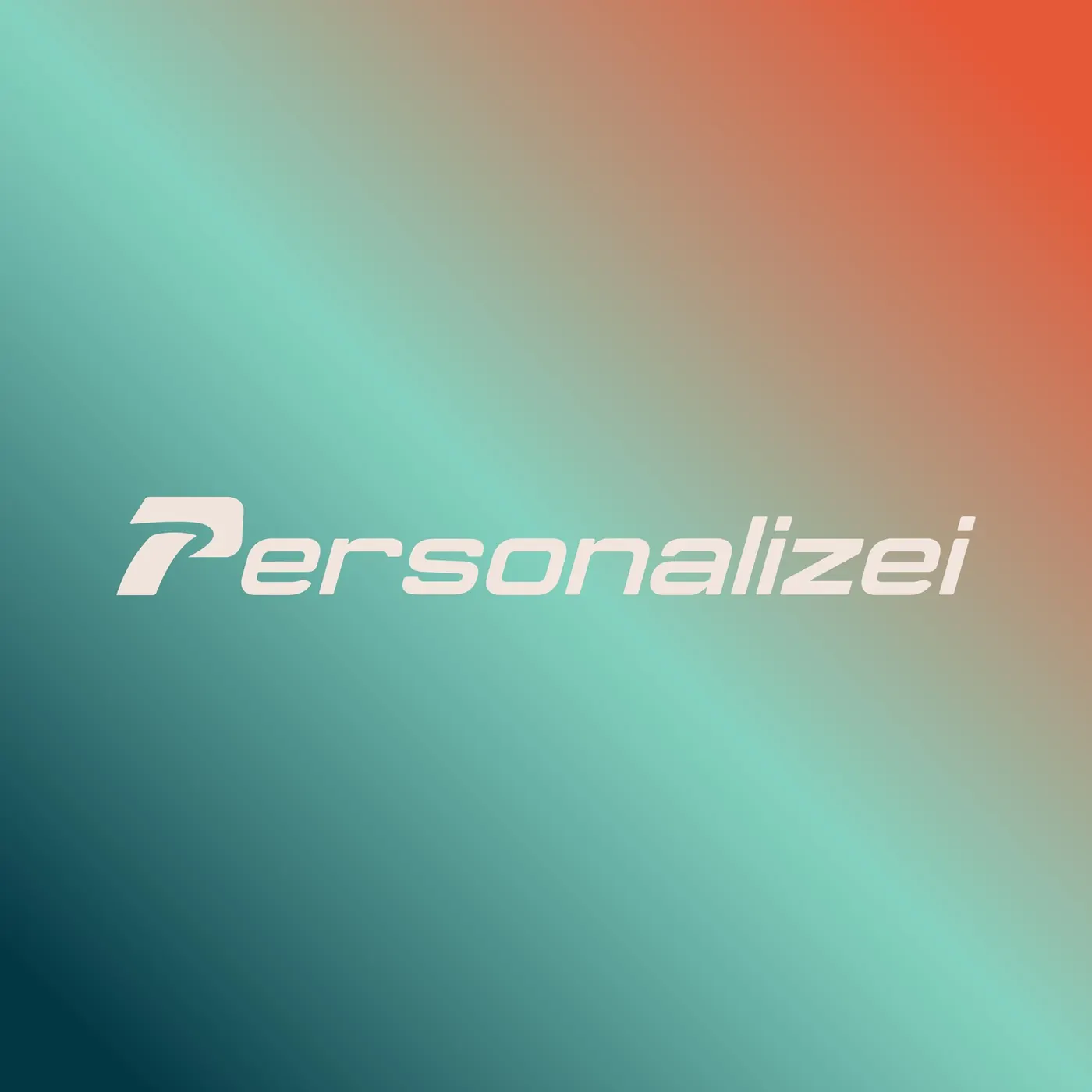 Personalizei logo on an aqua and orange gradient