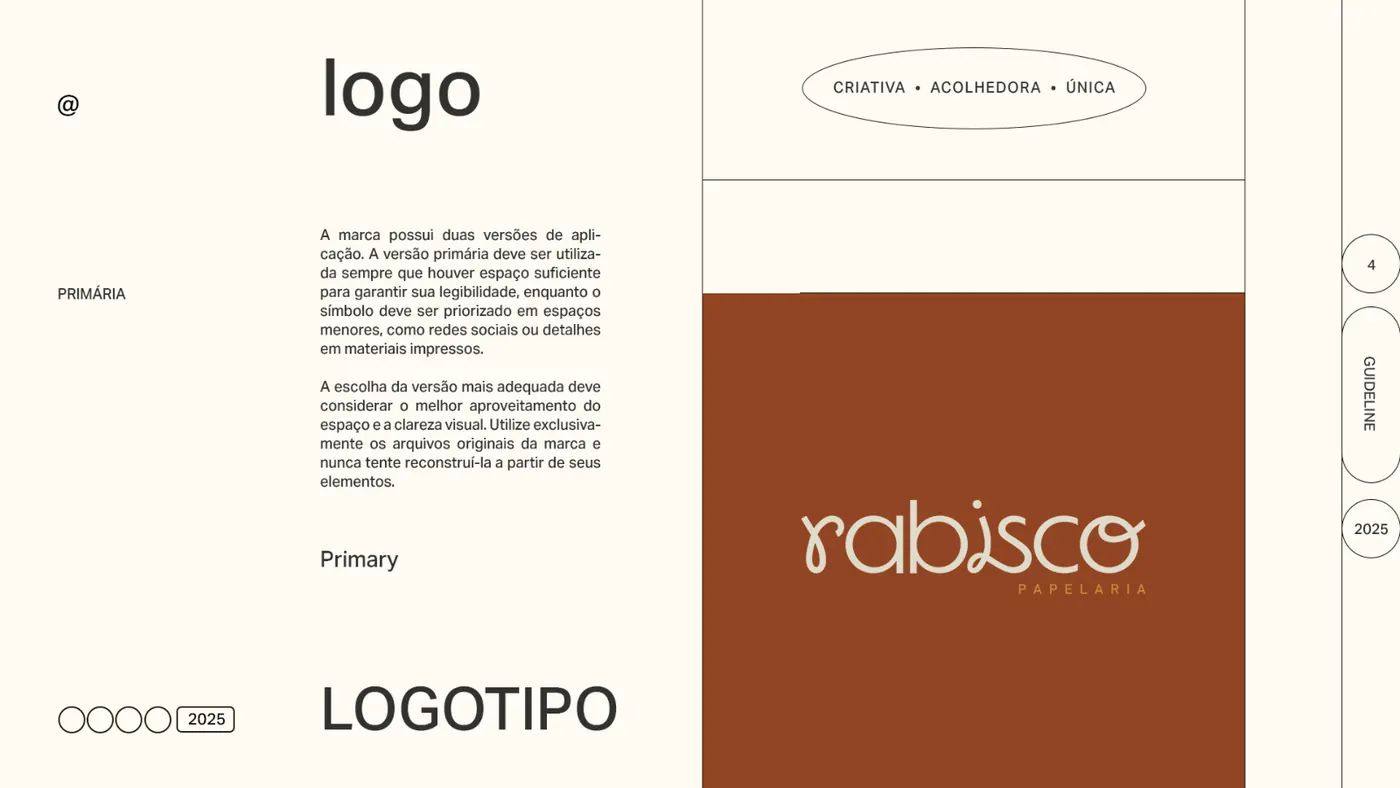Rabisco Papelaria logo in terracotta