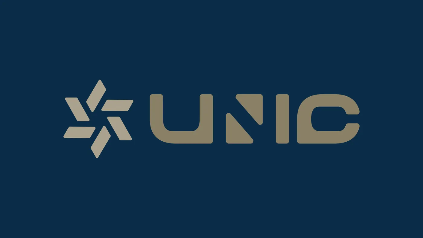 UNIC horizontal logo on dark blue